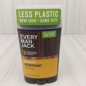 Every Man Jack Deodorant Sandalwood 3 oz Aluminum Free Odor Protection 24 Hr‎